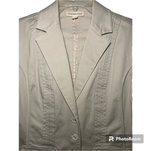 Coldwater Creek top or short sleeve jacket.  Khaki color. Size 14.
